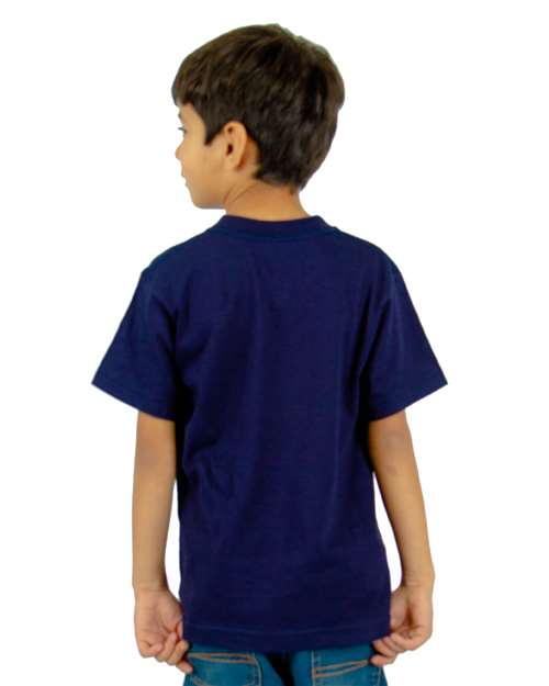 Youth V-Neck Tee – On Model – Back