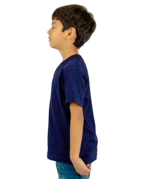 Youth V-Neck Tee – On Model – Side