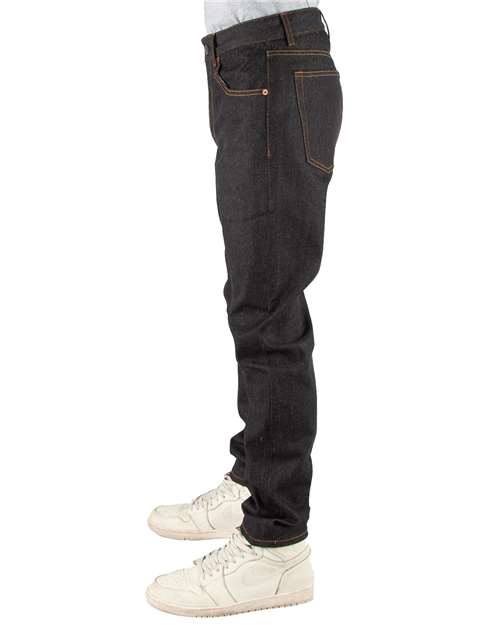 Unisex Denim Straight-Leg Jeans – On Model – Side