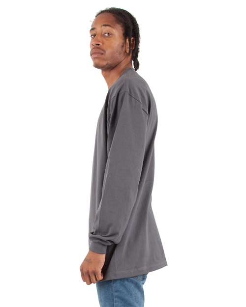 Unisex Tall Max Heavyweight Long Sleeve Tee – On Model – Side