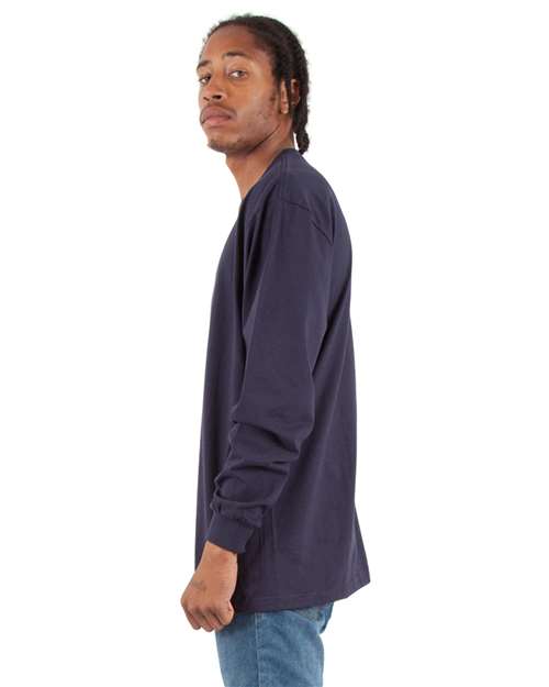 Unisex Tall Max Heavyweight Long Sleeve Tee – On Model – Side