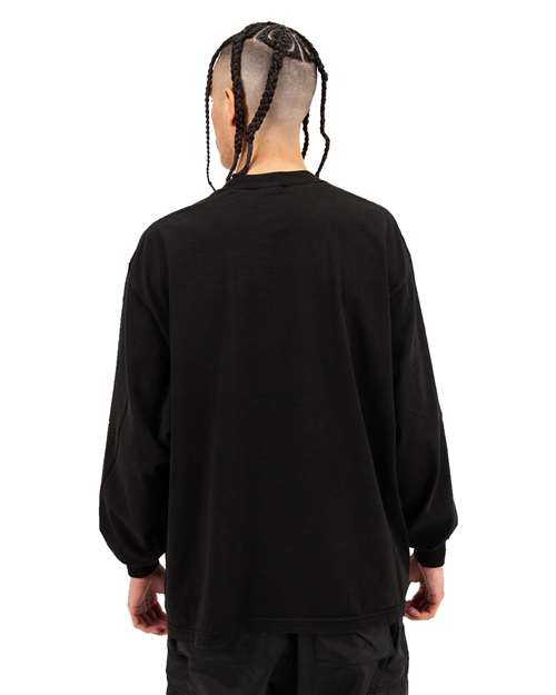 Unisex Max Heavyweight Garment-Dyed Long Sleeve Tee – On Model – Back