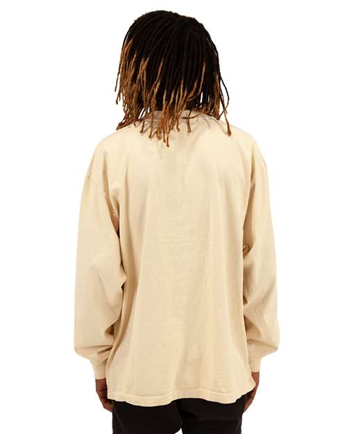 Unisex Max Heavyweight Garment-Dyed Long Sleeve Tee – On Model – Back