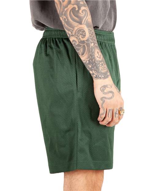 Unisex Mesh PE Shorts – On Model – Side