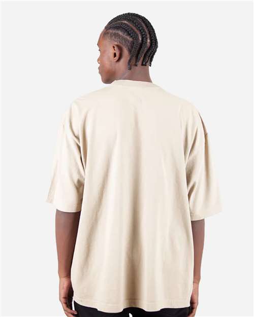 Unisex Max Heavyweight Garment-Dyed Drop Shoulder Tee – On Model – Back