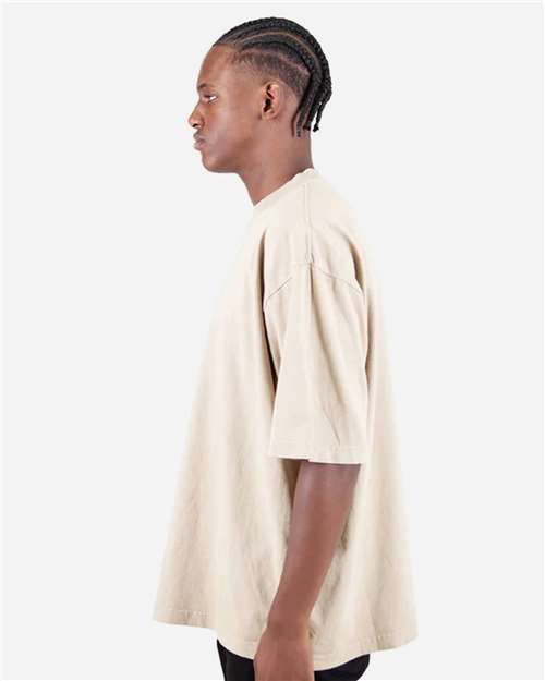 Unisex Max Heavyweight Garment-Dyed Drop Shoulder Tee – On Model – Side
