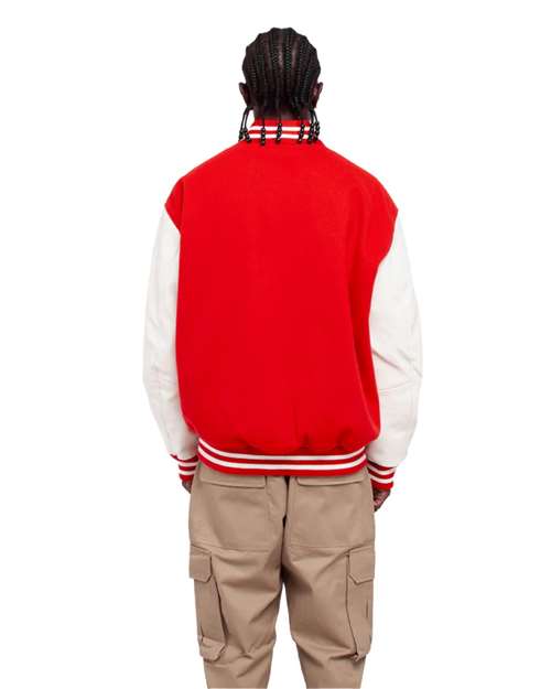 Unisex Letterman Jacket – On Model – Back