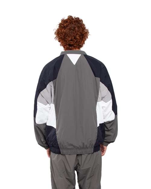 Unisex Nylon Track Jacket – On Model – Back