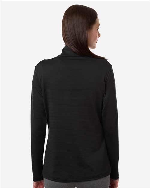 Women's Textured Stripe Quarter-Zip Pullover – On Model – Back