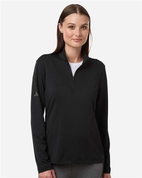 Women's Textured Stripe Quarter-Zip Pullover – On Model