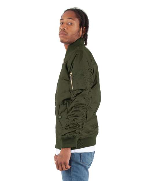 Unisex Bomber Jacket – On Model – Side