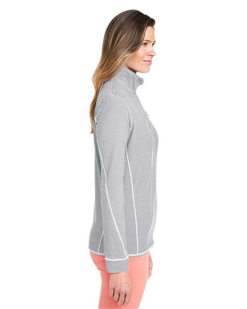 Women's Microstripe Sankaty Half-Zip Pullover – On Model – Side