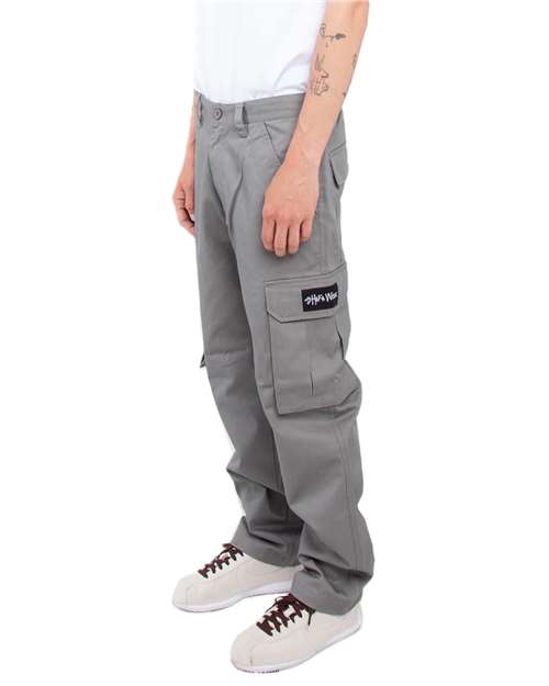 Unisex Twill Cargo Pants – On Model – Side