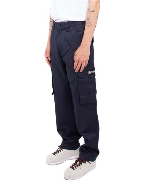 Unisex Twill Cargo Pants – On Model – Side