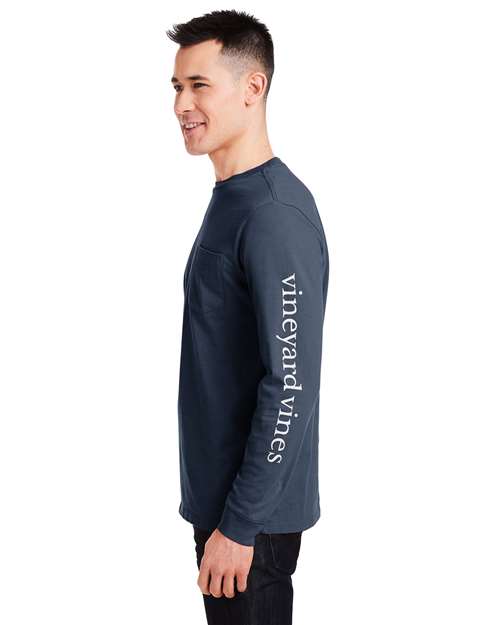 Unisex Long Sleeve Pocket T-Shirt – On Model – Side