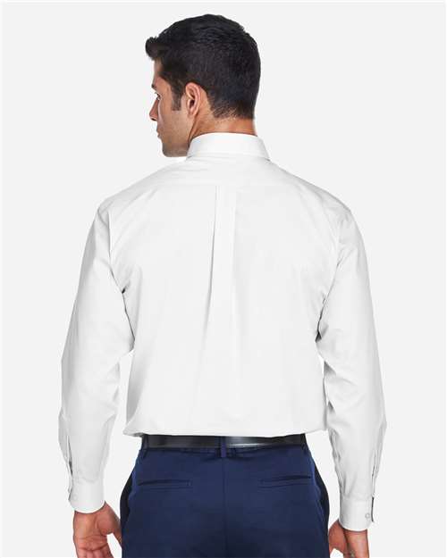 Men's Crown Collection® Broadcloth Woven Dress Shirt – On Model – Back