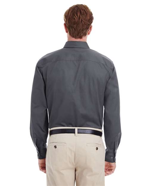 Men's Foundation Cotton Twill Dress Shirt with Teflon – On Model – Back