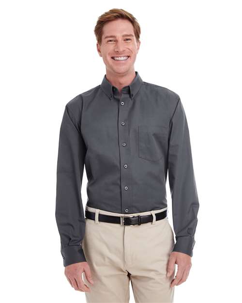 Men's Foundation Cotton Twill Dress Shirt with Teflon – On Model