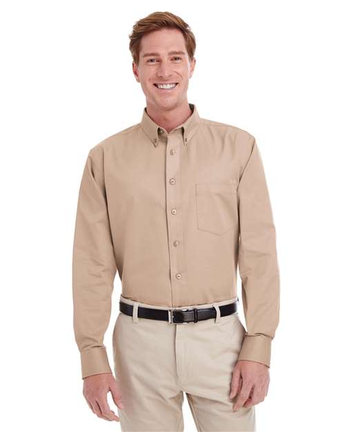 Men's Foundation Cotton Twill Dress Shirt with Teflon – On Model