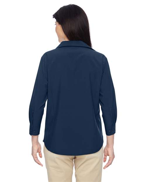 Women's Paradise Three-Quarter Pullover Sleeve Performance Shirt – On Model – Back