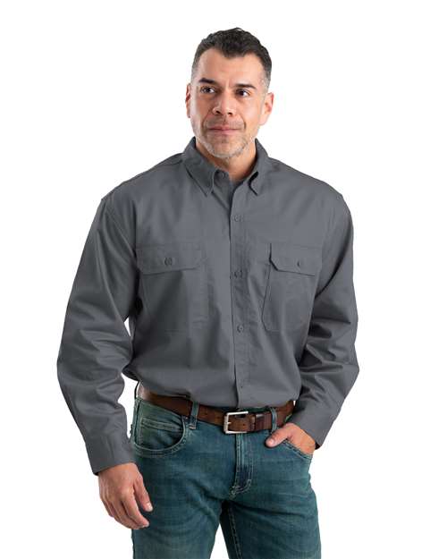 Men's Utility Lightweight Canvas Woven Dress Shirt