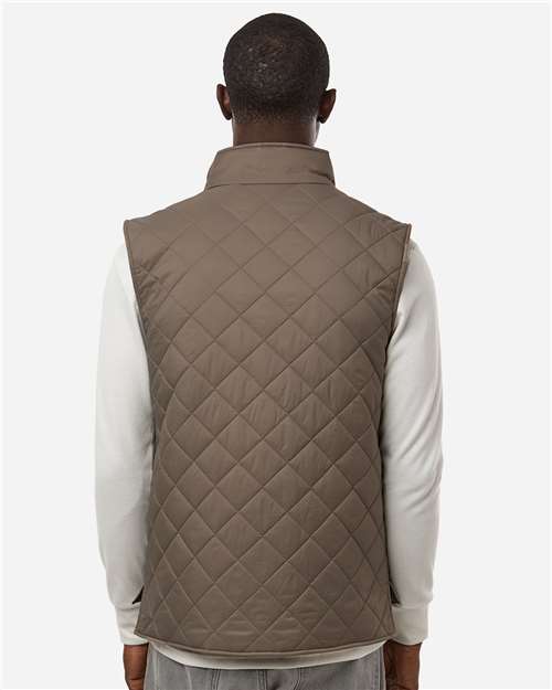 Men's Vintage Diamond Quilted Vest – On Model – Back
