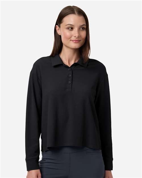Women's Beyond Long Sleeve Loose Polo – On Model