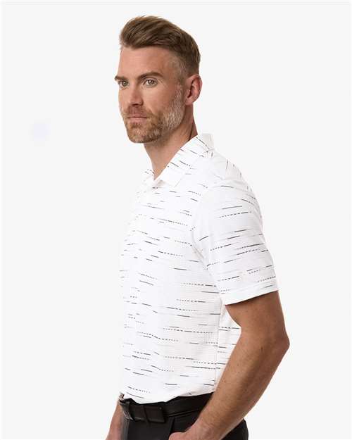 Men's Ultimate365 Mesh Glimmer Print Polo – On Model – Side