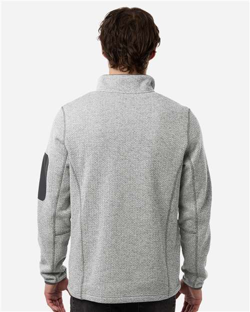 Men's Jasper Jacquard Full-Zip Fleece Jacket – On Model – Back