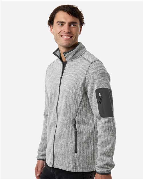 Men's Jasper Jacquard Full-Zip Fleece Jacket – On Model – Side