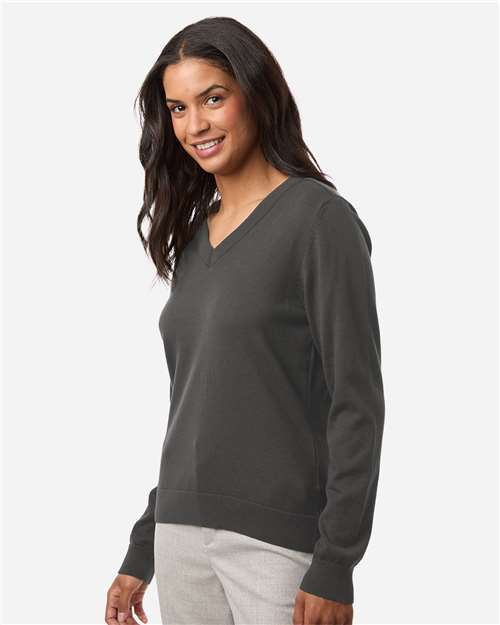 Women's New Classics V-Neck Sweater – On Model – Side