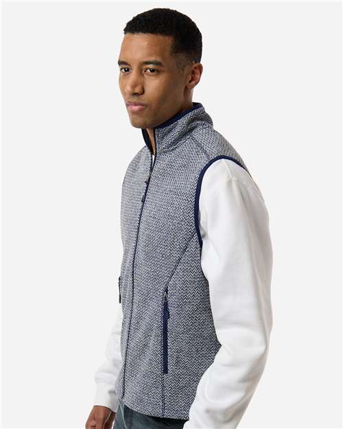 Men's Jasper Jacquard Fleece Vest – On Model – Side