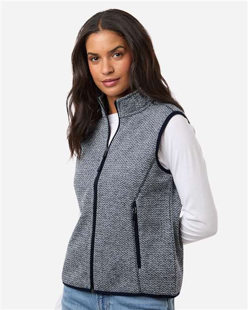 Women's Jasper Jacquard Fleece Vest – On Model – Side