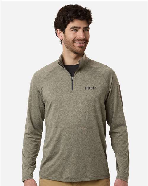 Men's Airweight Heather Quarter-Zip Pullover – On Model