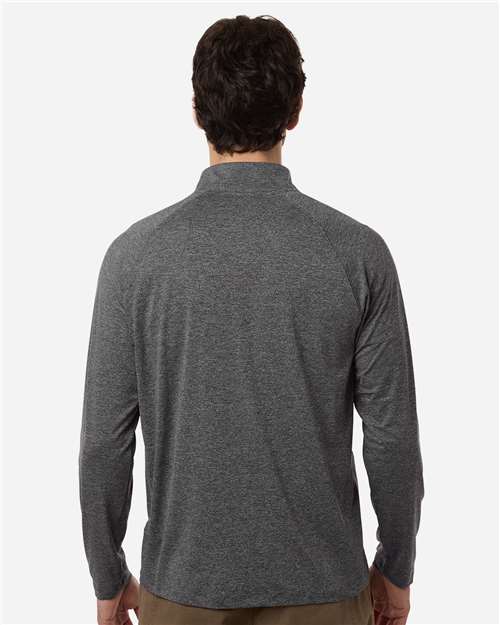 Men's Airweight Heather Quarter-Zip Pullover – On Model – Back