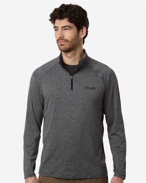 Men's Airweight Heather Quarter-Zip Pullover – On Model