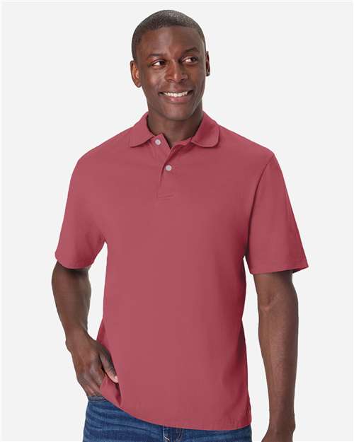 Men's Garment-Dyed Jersey Polo – On Model