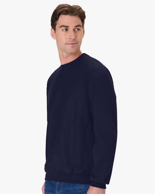 Unisex Beefy® Sweats Premium Heavyweight Crewneck Sweatshirt – On Model – Side