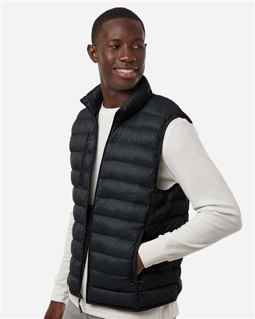 Men's Lightweight Poly-filled Packable Vest – On Model – Side