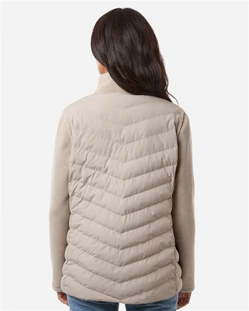 Women's Mixed Media Chevron Jacket – On Model – Back