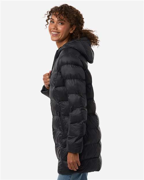 Women's Poly-filled 3/4 Length Coat – On Model – Side