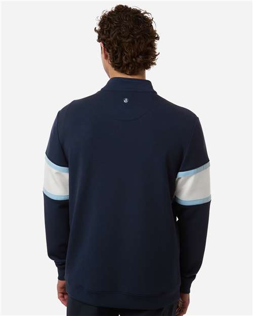 Men's Owen Quarter-Zip Colorblock Pullover – On Model – Back