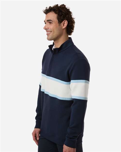 Men's Owen Quarter-Zip Colorblock Pullover – On Model – Side