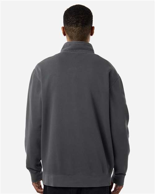 Unisex Pigment-Dyed Quarter-Zip Pullover – On Model – Back