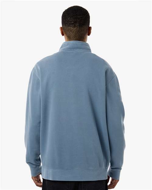 Unisex Pigment-Dyed Quarter-Zip Pullover – On Model – Back