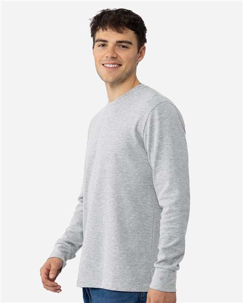 Unisex Ideal Thermal Long Sleeve T-Shirt – On Model – Side