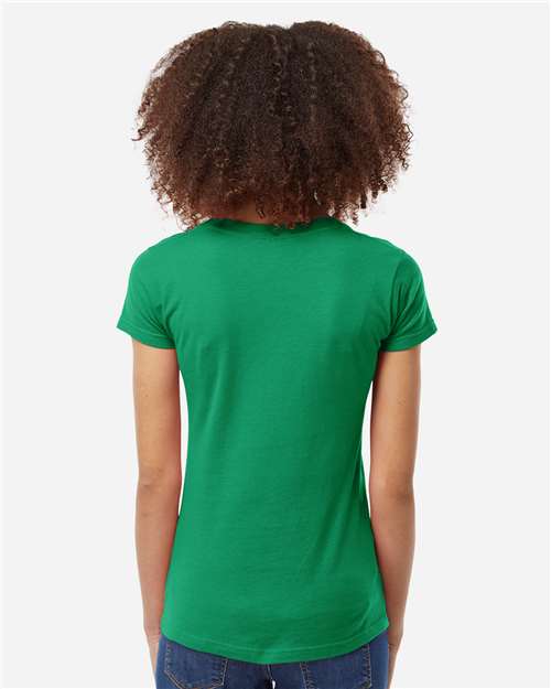 Women's Fine Jersey V-Neck T-Shirt – On Model – Back