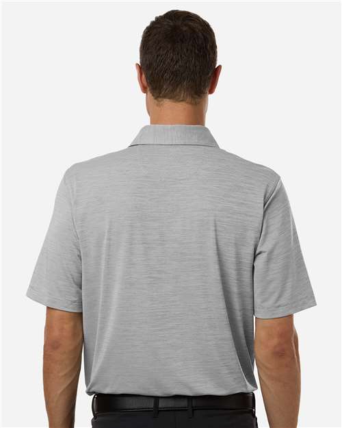 Men's Bohemian Striped Heather Performance Polo – On Model – Back