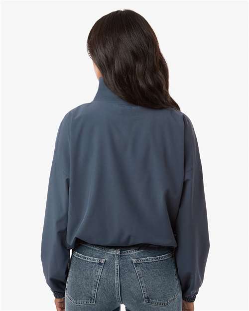 Women's Stretch Woven Quarter-Zip Pullover – On Model – Back
