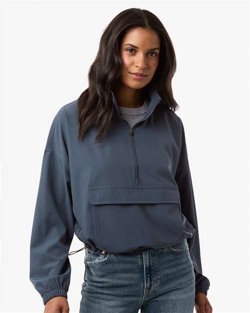 Women's Stretch Woven Quarter-Zip Pullover – On Model